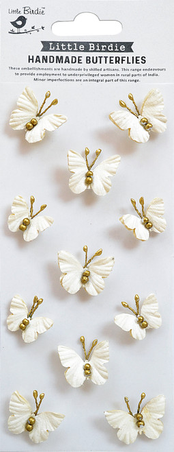 Little Birdie Pearl Butterflies 11/Pkg-Amor Mio CR79464 - 8903236615753