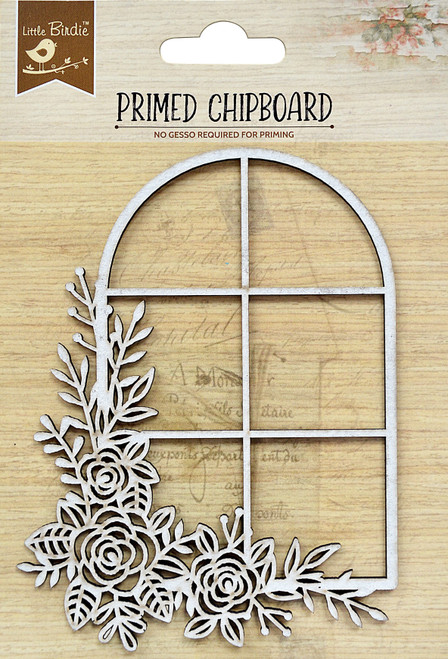 Little Birdie Laser Cut Primed Chipboard 1/Pkg-Rose Window 1PCBD299-83184 - 8903236654776