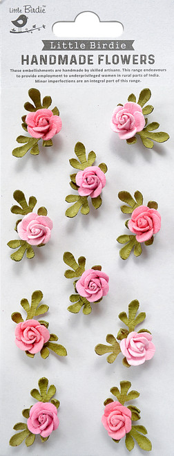 Little Birdie Petite Rose Paper Flowers 10/Pkg-Celebrate Life PETROSE-83683 - 8903236659764