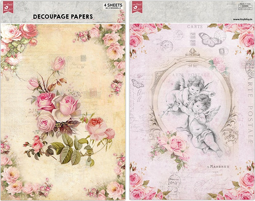 Little Birdie Decoupage Paper A4 4/Pkg-Fairy Blossom - CR73466 - 8903236554588