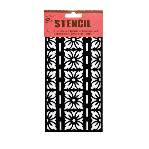 Little Birdie Reusable Stencil 4"X7"-Floral Pattern CR54006 - 8903236358353