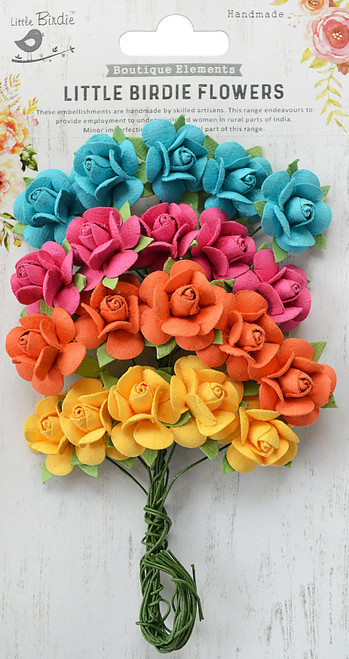 Little Birdie Catalina Paper Bouquet 20/Pkg-Vivid Palette - CATALINA-79315 - 8903236614237