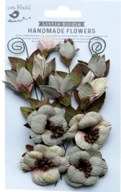 Little Birdie Denny Paper Flowers 13/Pkg-Earthy Moss DENNY-88850 - 8903236713022