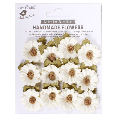 Little Birdie Martina Paper Flowers 12/Pkg-Moon Light - MARTINA-91311 - 8903236737646