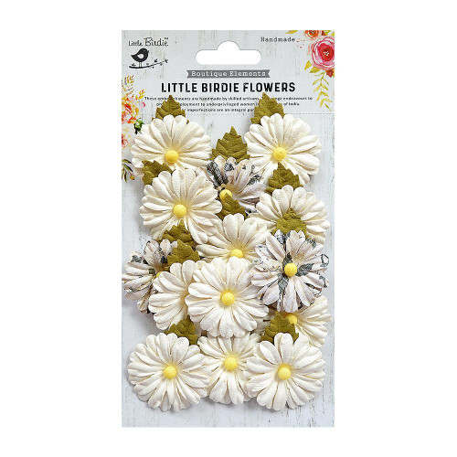 Little Birdie Valerie Paper Flowers 14/Pkg-Moon Light CR69659 - 8903236515039