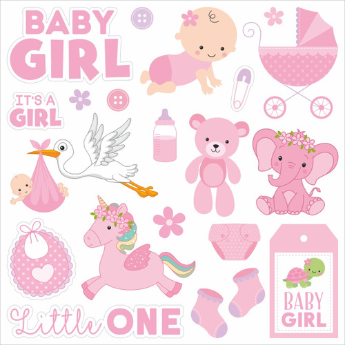 Little Birdie Little Miracle Cardstock Pack 6"X6" 24/Pkg-Baby Girl CR85667