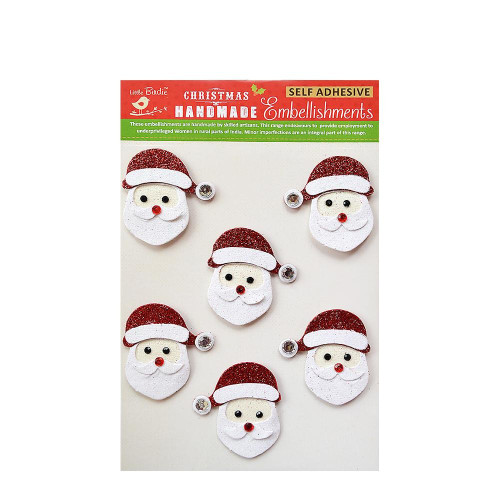 Little Birdie Christmas Embellishment 6/Pkg-Santa CR73194 - 8903236551860