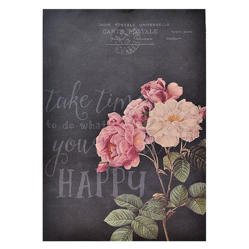 Little Birdie Decoupage Paper A4 4/Pkg-Pretty Primrose & Be Happy - CR81874