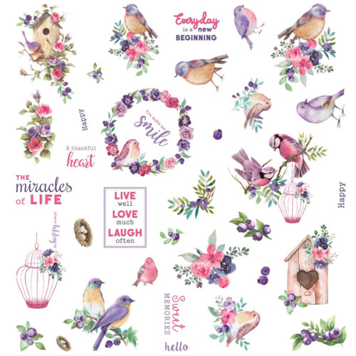 Little Birdie Ephemera Elements 70/pkg-Birds And Berries - CR84081 Little Birdie Ephemera Elements 70/pkg-Birds And Berries - CR84081