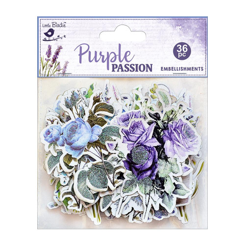 Little Birdie Ephemera Embellishment 36/Pkg-Purple Passion CR79495 - 8903236616064