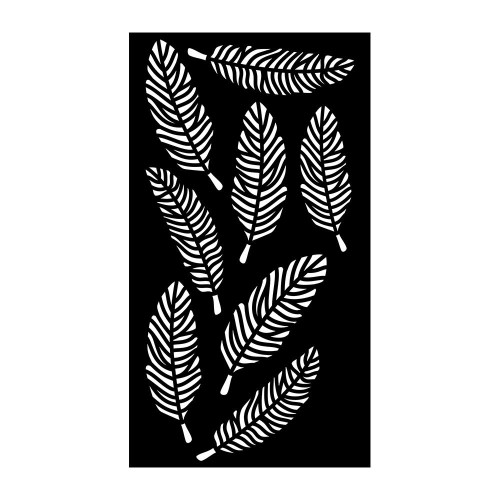 Little Birdie Reusable Stencil 4"X7"-Feathers - 5A0029DK-65324 - 8903236471670