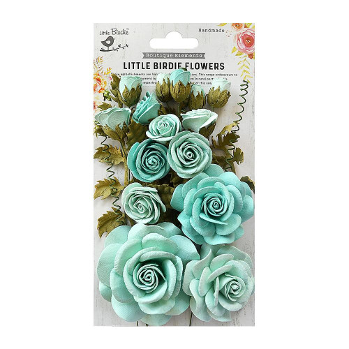 Little Birdie Rosalind Paper Flowers 21/Pkg-Arctic Ice ROSALIND-69293 - 8903236511376