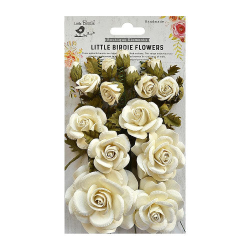 Little Birdie Rosalind Paper Flowers 21/Pkg-Moon Light - ROSALIND-69299 - 8903236511437