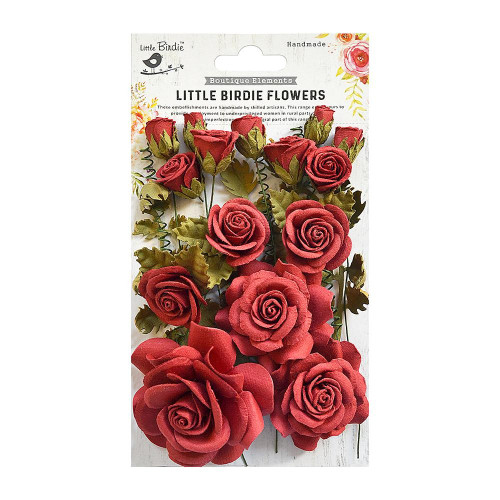 Little Birdie Rosalind Paper Flowers 21/Pkg-Rosalind Sangria ROSALIND-69300 - 8903236511444