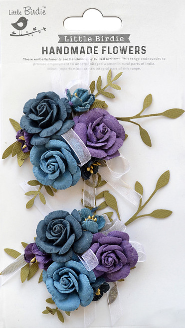Little Birdie Arion Paper Flowers 2/Pkg-Purple Passion ARION-79436 - 8903236615470