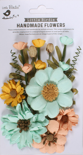 Little Birdie Heleen Paper Flowers 12/Pkg-Sunshine And Lemonade - HELEEN1-91536 - 8903236739893