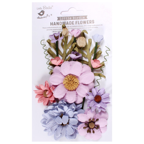 Little Birdie Heleen Paper Flowers 12/Pkg-Fairy Sparkle HELEEN1-91532 - 8903236739855
