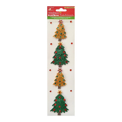 Little Birdie Glitter Christmas Tree 4/Pkg-Tree CR73242 - 8903236552348