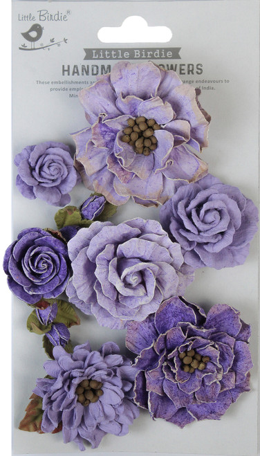 Little Birdie Lolita Paper Flowers 7/Pkg-Lavender Whisper LOLITA-86576 - 8903236689686