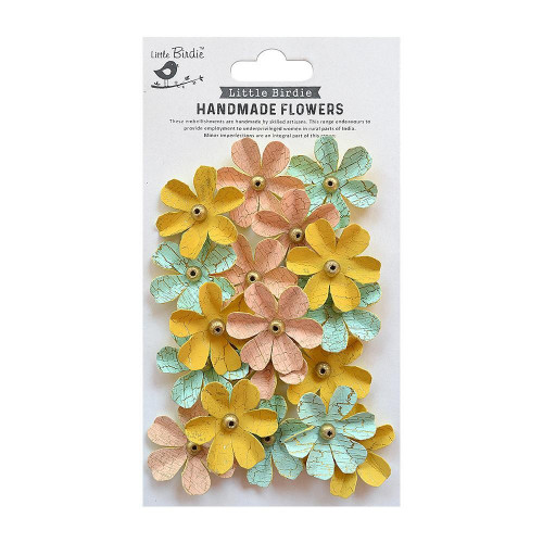 Little Birdie Zoey Washed Paper Flowers 18/Pkg-Sunshine And Lemonade - ZOEY-79776 - 8903236618877