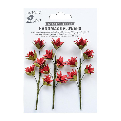 Little Birdie Queenie Paper Flower Stems 3/Pkg-Love and Roses QUEENIE-82827 - 8903236650907