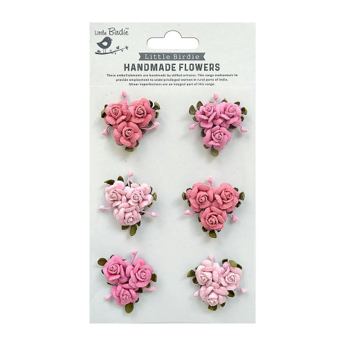 Little Birdie Francisca Paper Flowers 6/Pkg-Celebrate Life - FRANCISC-82809 - 8903236650723
