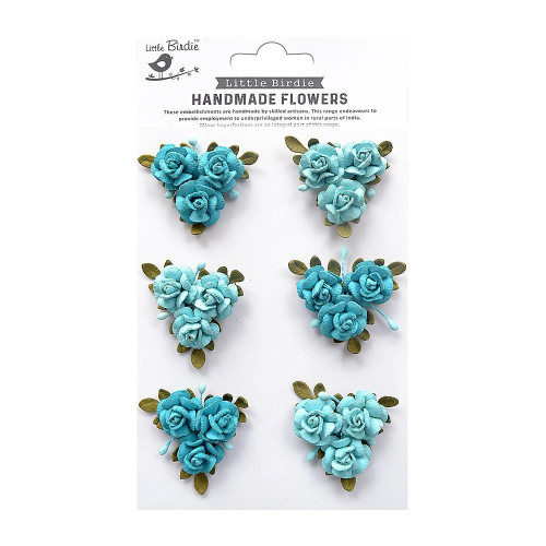 Little Birdie Francisca Paper Flowers 6/Pkg-Song Of The Sea - FRANCISC-82810 - 8903236650730