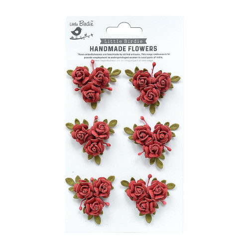 Little Birdie Francisca Paper Flowers 6/Pkg-Love and Roses FRANCISC-82807 - 8903236650709