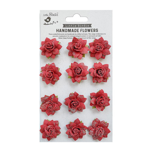 Little Birdie Marisa Paper Flowers 12/Pkg-Love and Roses MARISA-83123 - 8903236654165