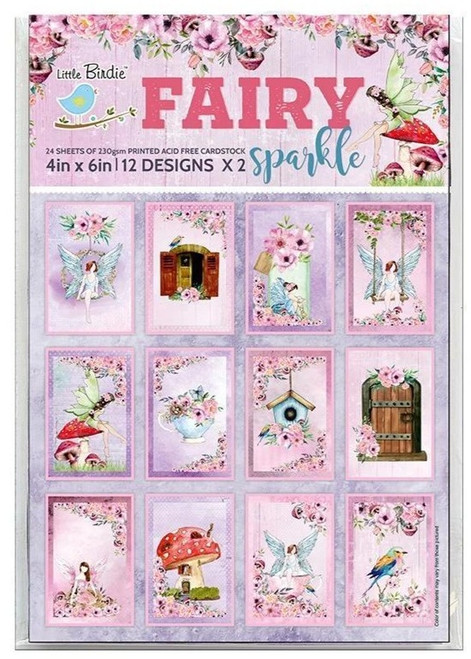 Little Birdie Journaling Cards 4"X6" 24/Pkg-Fairy Sparkle CR79486 - 8903236615975