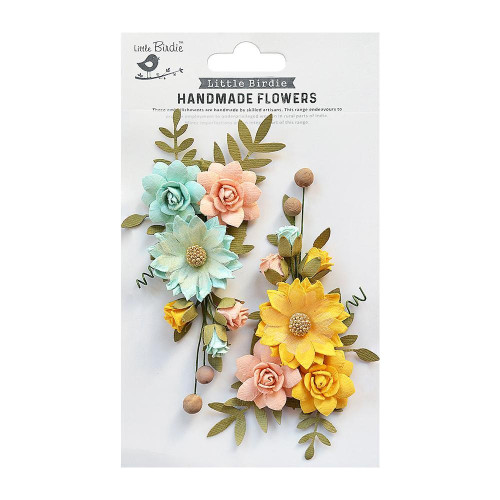 Little Birdie Fairy Rosa Paper Flowers 2/Pkg-Sunshine And Lemonade FAIRYROS-79431 - 8903236615425