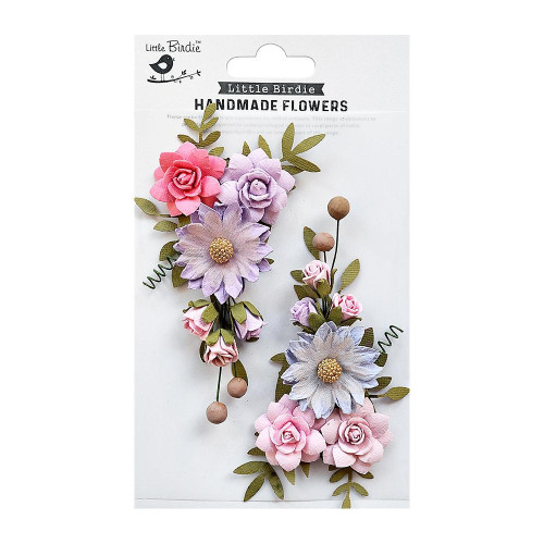 Little Birdie Fairy Rosa Paper Flowers 2/Pkg-Fairy Sparkle FAIRYROS-79427 - 8903236615388