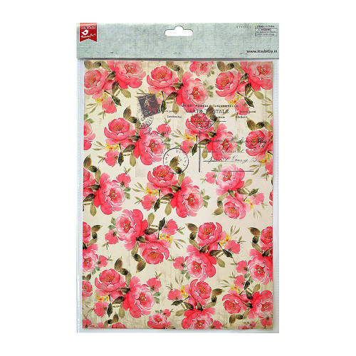 Little Birdie Decoupage Paper A4 4/Pkg-Blossoming Elegance 5A002K1J-81863