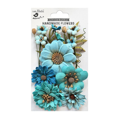 Little Birdie Heleen Paper Flowers 12/Pkg-Aqua Medley HELEEN-79482 - 8903236615937