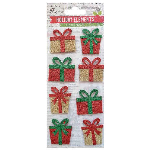 Little Birdie Christmas 3D Embellishment 8/Pkg-Mini Glitter Presents - CR38966 - 8903236265798 Little Birdie Christmas 3D Embellishment 8/Pkg-Mini Glitter Presents - CR38966 - 8903236265798