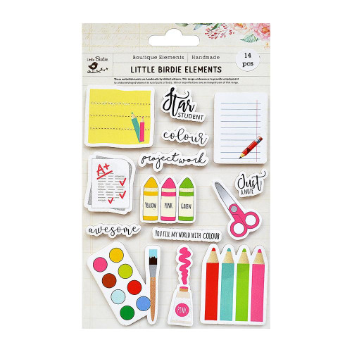 Little Birdie Sticker Embellishment 14/Pkg-Star Student - CR71998 - 8903236539875