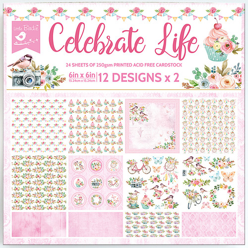 Little Birdie Cardstock Pack 6"X6" 24/Pkg-Celebrate Life - CR83884 - 8903236661774