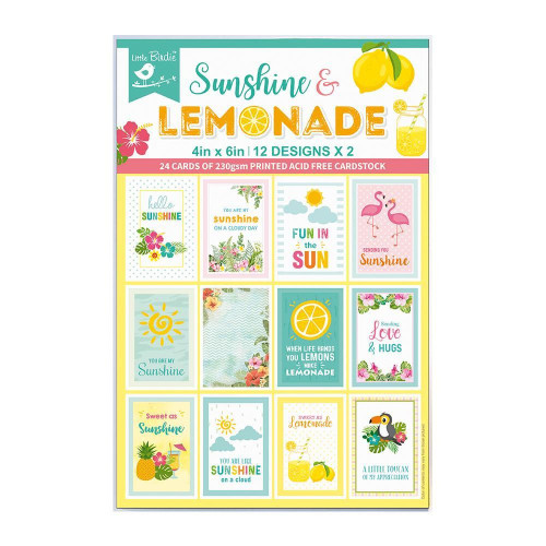 Little Birdie Journaling Cards4"X6" 24/Pkg-Sunshine & Lemonade CR79490 - 8903236616019