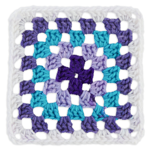 3 Pack - Red Heart All in One Granny Square-Soft White - Amethyst - E310GS-2005