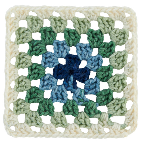 Red Heart Granny Square 250g Soft White - Green Scream