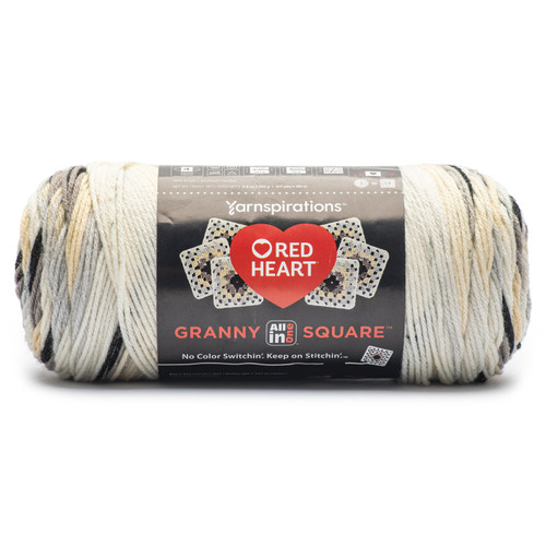3 Pack - Red Heart All in One Granny Square-Soft White - Shadow - E310GS-2017 - 073650083846