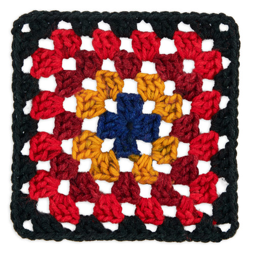 3 Pack - Red Heart All in One Granny Square-Black - Moody Cherry - E310GS-2019