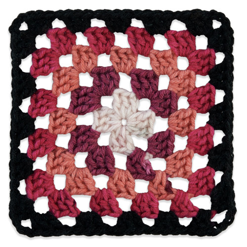 3 Pack Red Heart All in One Granny Square-Black Carnation Code E310GS-2020