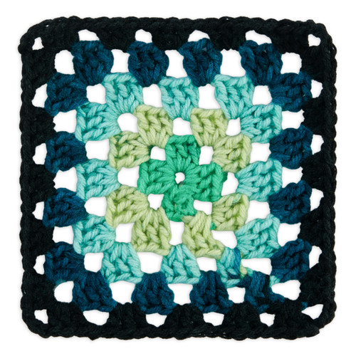 3 Pack - Red Heart All in One Granny Square-Black - Cyber Leaf - E310GS-2021
