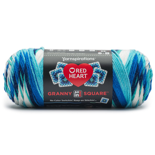 3 Pack - Red Heart All in One Granny Square-Soft White - Frigid - E310GS-2004 - 073650082412