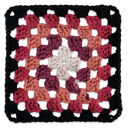 Red Heart All in One Granny Square-Black - Carnation Code - E310GS-2020