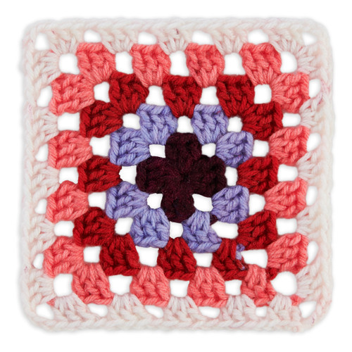 Red Heart All in One Granny Square-Soft White Hot Stuff E310GS-2000