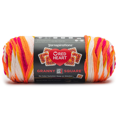 Red Heart All in One Granny Square-Soft White Citrus Twist E310GS-2002 - 073650082399