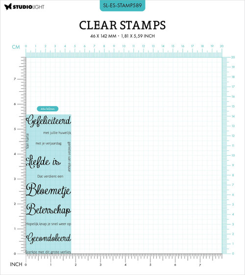 2 Pack Studio Light Essentials Clear Stamps-Nr. 589, Sentiments STAMP589