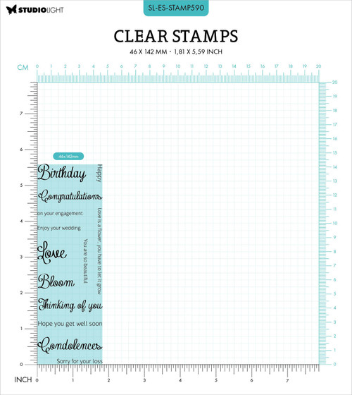 2 Pack Studio Light Essentials Clear Stamps-Nr. 590, Wensen STAMP590